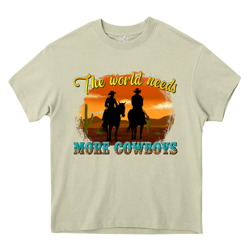 The World Needs More Cowboys Heavy Core Tee by texasbilliewilder | Teevron