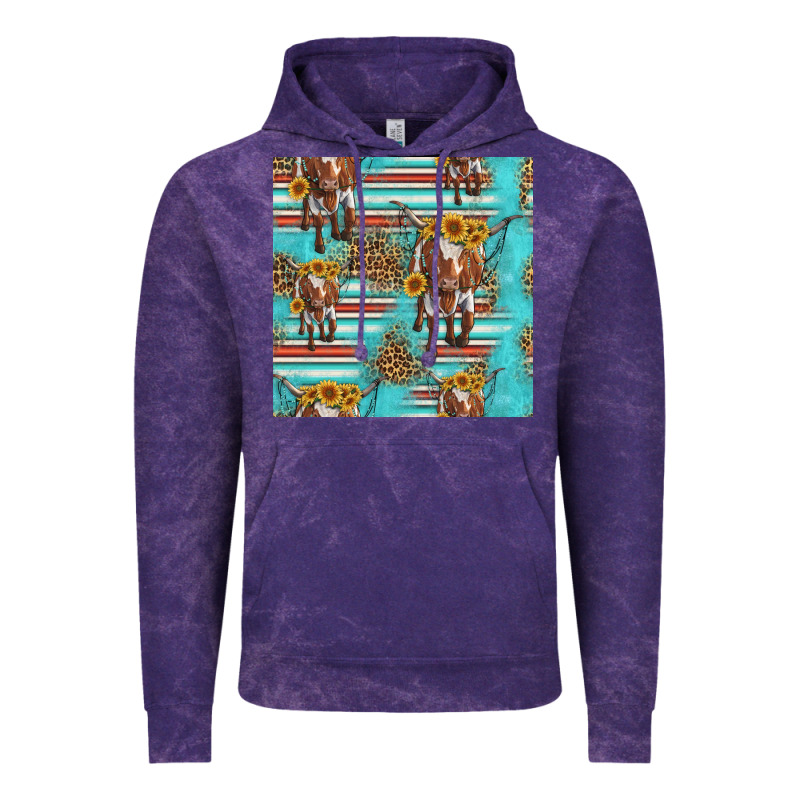 Longhorn Bull Seamless Pattern Vintage Hoodie by HRA Design Shop | Teevron