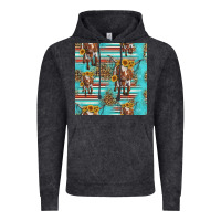 Vintage Black longhorn bull seamless pattern Vintage Hoodie - HRA Design Shop