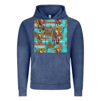 Vintage Denim longhorn bull seamless pattern Vintage Hoodie - HRA Design Shop