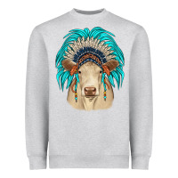 Heather Grey charolais indian headdress Heavyweight Sweatshirt - JahusDesignShop