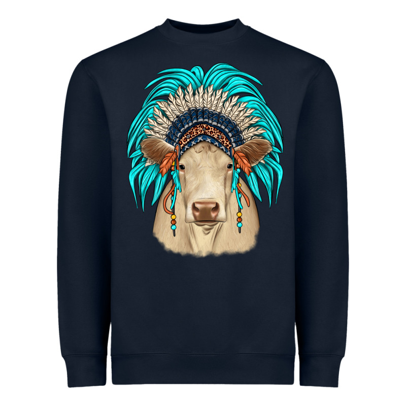 Charolais Indian Headdress Heavyweight Sweatshirt by JahusDesignShop | Teevron