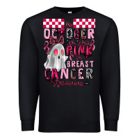Black pink ghost breast cancer awareness Premium Sweatshirt - LillyAllenDesigns