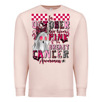 Pale Pink pink ghost breast cancer awareness Premium Sweatshirt - LillyAllenDesigns