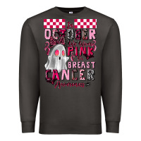 Smoke pink ghost breast cancer awareness Premium Sweatshirt - LillyAllenDesigns