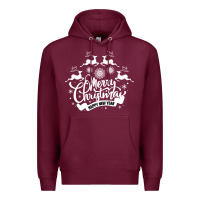 Burgundy Merry Christmas Happy New Year Premium Hoodie - Bettercallsaul