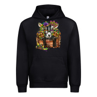 Black mardi gras goat Urban Hoodie - CowGirlArtShop
