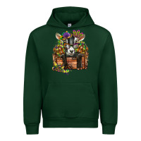 Forest Green mardi gras goat Urban Hoodie - CowGirlArtShop