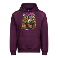 Mauve Wine mardi gras goat Urban Hoodie - CowGirlArtShop