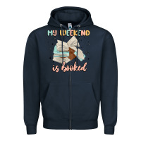 Navy my weekend is booked Zipper Hoodie - MaliasSmallBusiness