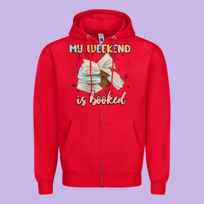 My Weekend Is Booked Zipper Hoodie Designed By Maliassmallbusiness