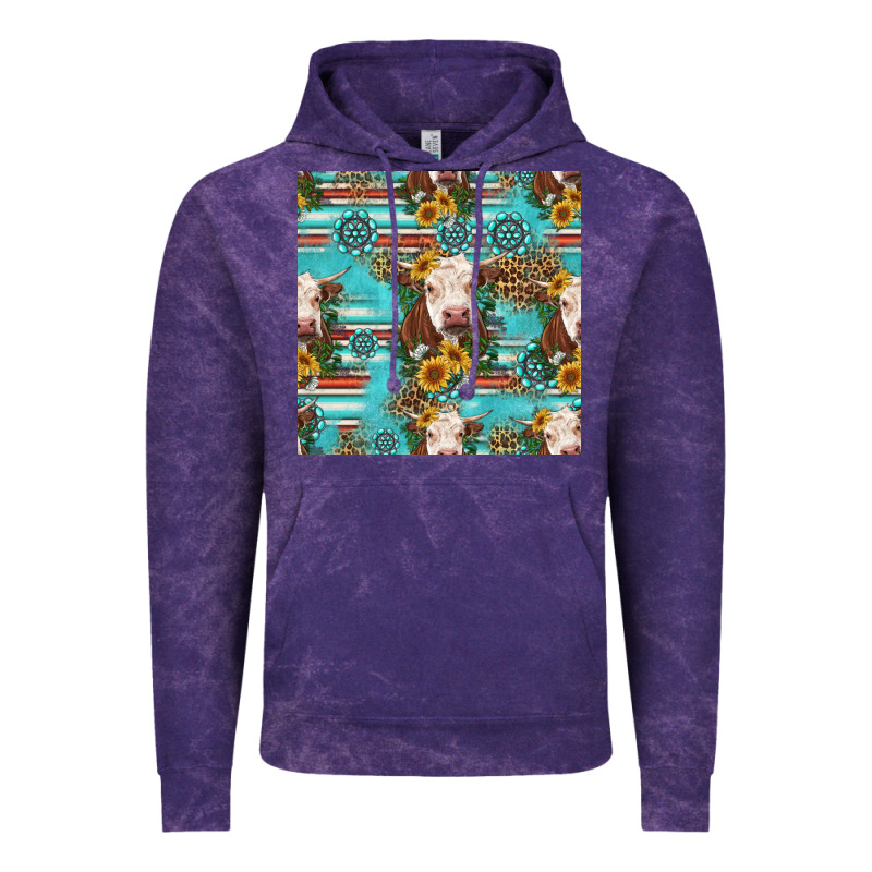 Charolais Cow Seamless Pattern Vintage Hoodie by HRA Design Shop | Teevron