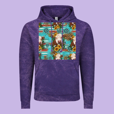 Charolais Cow Seamless Pattern Vintage Hoodie Designed By Hra Design Shop