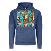 Vintage Denim charolais cow seamless pattern Vintage Hoodie - HRA Design Shop