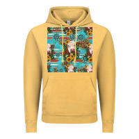 Vintage Mustard charolais cow seamless pattern Vintage Hoodie - HRA Design Shop