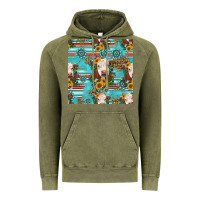 Vintage Olive charolais cow seamless pattern Vintage Hoodie - HRA Design Shop