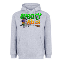 Heather Grey spooky vibes Heavyweight Hoodie - BundleAndBundleShop