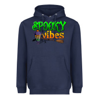 Navy spooky vibes Heavyweight Hoodie - BundleAndBundleShop