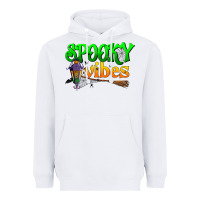 White spooky vibes Heavyweight Hoodie - BundleAndBundleShop