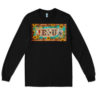 Black jesus western patterns license plate template Long Sleeve Tee - BarkalooDesign