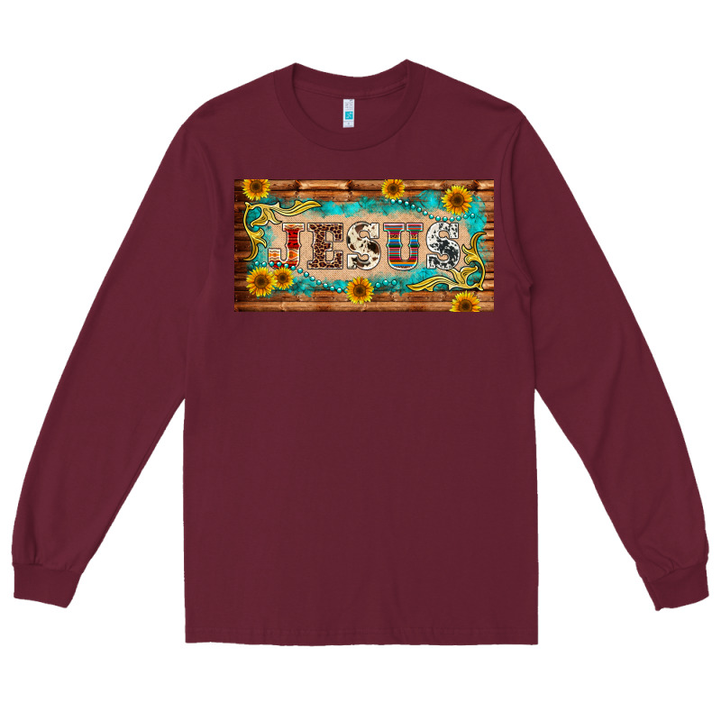 Jesus Western Patterns License Plate Template Long Sleeve Tee by BarkalooDesign | Teevron