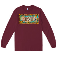 Burgundy jesus western patterns license plate template Long Sleeve Tee - BarkalooDesign
