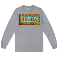Heather Grey jesus western patterns license plate template Long Sleeve Tee - BarkalooDesign