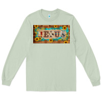 Matcha jesus western patterns license plate template Long Sleeve Tee - BarkalooDesign