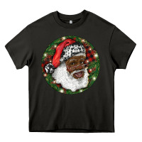 Asphalt African American Santa Christmas Heavy Core Tee - RanaPortraitStore