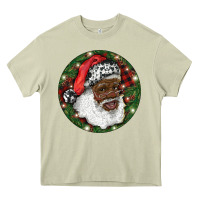 Mossy African American Santa Christmas Heavy Core Tee - RanaPortraitStore