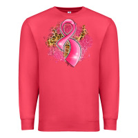 Cardinal breast cancer awareness ribbon with glitter pink l Premium Sweatshirt - LillyAllenDesigns