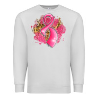 Dove Grey breast cancer awareness ribbon with glitter pink l Premium Sweatshirt - LillyAllenDesigns