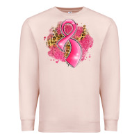 Pale Pink breast cancer awareness ribbon with glitter pink l Premium Sweatshirt - LillyAllenDesigns