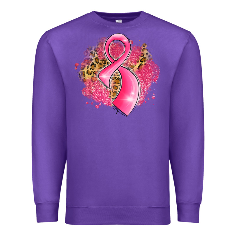 Breast Cancer Awareness Ribbon With Glitter Pink L Premium Sweatshirt by LillyAllenDesigns | Teevron