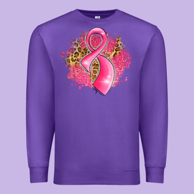 Breast Cancer Awareness Ribbon With Glitter Pink L Premium Sweatshirt Designed By Lillyallendesigns