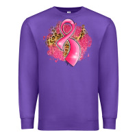 Purple breast cancer awareness ribbon with glitter pink l Premium Sweatshirt - LillyAllenDesigns