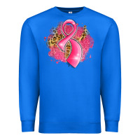 True Royal breast cancer awareness ribbon with glitter pink l Premium Sweatshirt - LillyAllenDesigns