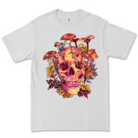 Dove Grey Floral skeleton with mushrooms Premium Tee - RanaPortraitStore