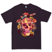 Plum Floral skeleton with mushrooms Premium Tee - RanaPortraitStore