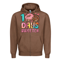 Chestnut 100 days sweeter Zipper Hoodie - MaliasSmallBusiness