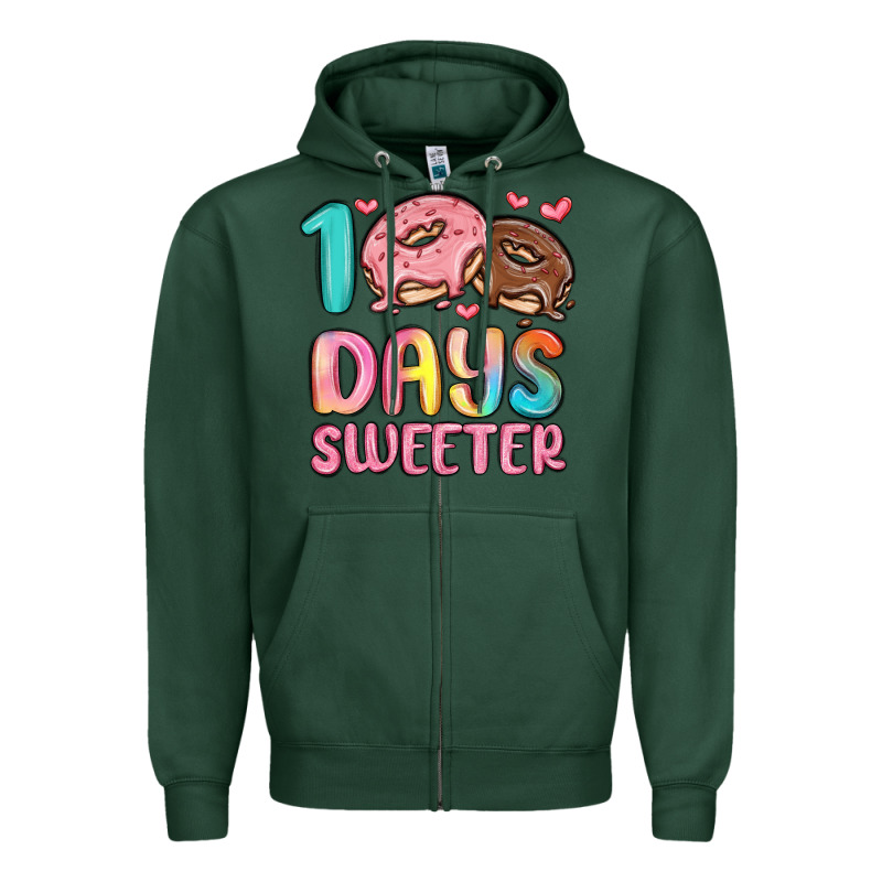 100 Days Sweeter Zipper Hoodie by MaliasSmallBusiness | Teevron
