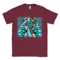 Burgundy cross gemstone background Classic Tee - AdoDesignShop