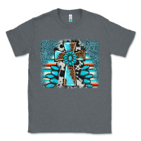 Charcoal Heather cross gemstone background Classic Tee - AdoDesignShop