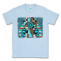 Dusty Blue cross gemstone background Classic Tee - AdoDesignShop
