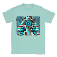 Seafoam cross gemstone background Classic Tee - AdoDesignShop