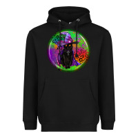 Black halloween round earrings Heavyweight Hoodie - BundleAndBundleShop