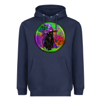 Navy halloween round earrings Heavyweight Hoodie - BundleAndBundleShop