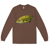 Chestnut Smallmouth Bass Fish Illustrations Long Sleeve Tee - LillyAllenDesigns