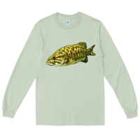 Matcha Smallmouth Bass Fish Illustrations Long Sleeve Tee - LillyAllenDesigns