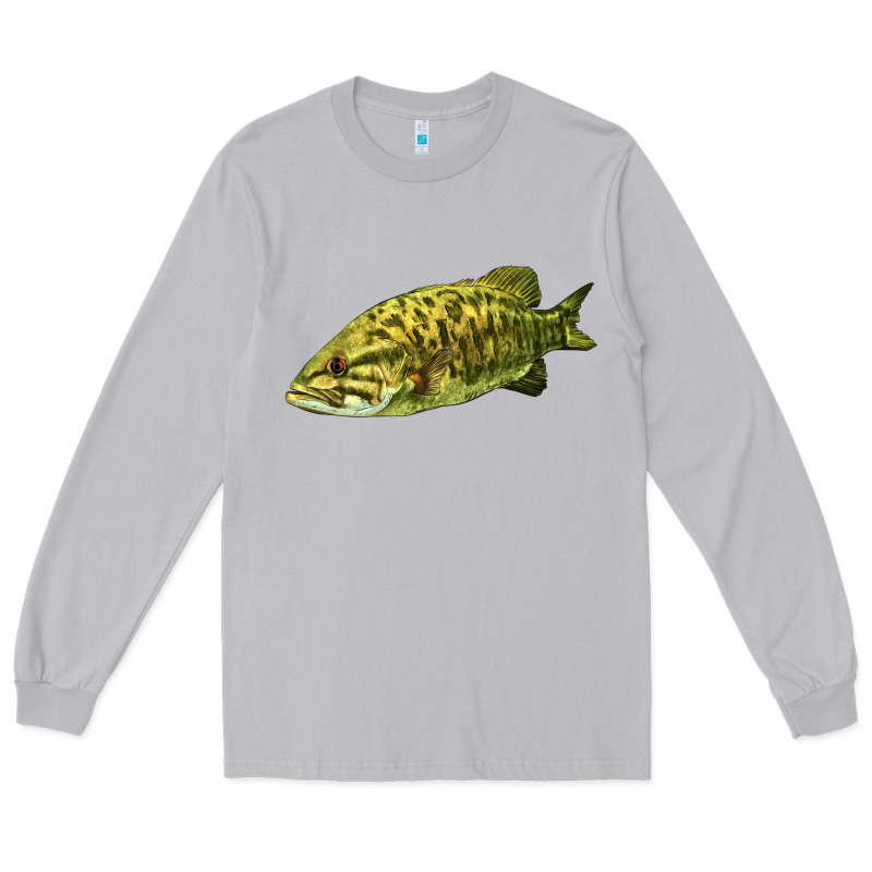 Smallmouth Bass Fish Illustrations Long Sleeve Tee by LillyAllenDesigns | Teevron